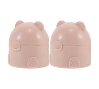 MAGICLULU 2 pezzi di cipria riutilizzabile e contenitore per neonati - Scatola di cipria in polvere a doppio strato a forma di orso - Applicatore morbido e soffice per spolverare il talco dopo il