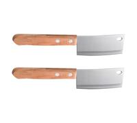 MAGICLULU 2 Pezzi Mini Coltelli da Cucina in Acciaio Inox per Formaggio e Burro Manico Ergonomico in Legno, Tagliapasta Ondulato per Dessert, Pane e Patate, Utensili da Cucina per Uso