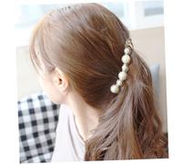 MAGICLULU 2 pezzi Mollette per Capelli Banana con Perle Clip Verticali per Coda di Cavallo da Donna Design Resistente in Plastica Pratiche Moda per Uso Quotidiano e Feste