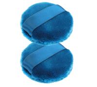 MAGICLULU 2 Pezzi Piumino Cipria Rotondo in Morbido Long Fluff Blu per Applicazione Trucco Viso Completo e Illuminante Semplice Sostituzione