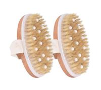 MAGICLULU 2 pezzi Spazzola Corpo in Setole di Cinghiale con Palline Massaggio e Esfoliante Naturale per Doccia e Bagno Dimensione Ergonomica per Uso Domestico Colore Cioccolato