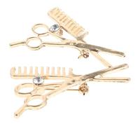 MAGICLULU 2 Pezzi Spilla Forbici e Pettine da Barbiere in Lega di Zinco da Accessorio Moda Versatile per Abiti e Giacche Design Unico per Hairstylist e Appassionati di Bigiotteria