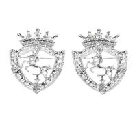 MAGICLULU 2 Pezzi Spilla Vintage da Uomo a Forma di Emblema e Corona in Metallo Argento, Accessorio Versatile per Abiti da Lavoro e Abbigliamento Elegante Resistente allo Sbiadimento