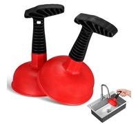 MAGICLULU 2 Pezzi Sturalavandino in Gomma Rossa per Cucina e Bagno, Strumento Sicuro e Affidabile per Sturare Scarichi con Manico Ergonomico, per Ufficio e Casa