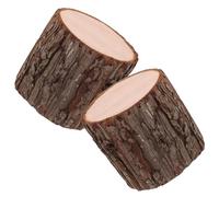 MAGICLULU 2 Pezzi Supporto Decorativo in Legno Cilindrico Marrone con Base Stabile e Mobilità Facile per Eventi e Transizioni Rustiche Vintage in Stile Farmhouse