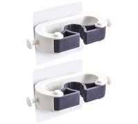 MAGICLULU 2 Pezzi Supporto per Scopa e Rastrello senza Fori in ABS Bianco | Design Salvaspazio, Resistente All’usura, per Giardino e Locale Tecnico, Adatto a Scopa e Rastrello