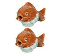 MAGICLULU 2 Pezzi Toilet Bowl Screw Cap Covers in Ceramic Artistic Carp Leaping Over Dragon Gate Design Decorative Fish Bolt Caps For Bathroom Easy Install Conceals Installation Marks