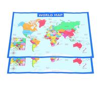 MAGICLULU 2 Poster Mappa del Mondo Grande 50x35 Cm, Mappe da Parete Educative per Scuola Materna e Asilo Nido, Materiale Resistente e Colori Vivaci per Apprendimento e Decorazione Aula