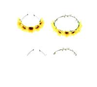 MAGICLULU 2 Pz ghirlanda di fairy fatine party copricapo floreale artigli delle dita cerchietti bambina di girasole di fiori nozze Anello per decorazioni sposa