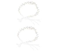 MAGICLULU 2 Pz hair band hair ribbon hair charms mothers day elastico per di perle copricapo della dea Tiara accessori per da sposa copricapo di perle per la sposa nastro