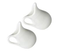 MAGICLULU 2 Pz Mini Lattiera Brocca Per Schiumare Il Latte Far Finta Di Giocare Piccola Brocca Per Creme Mini Panna in Porcellana Bricco Per Latte Olio Concentrato Bianca Ceramica Teiera