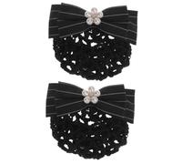 MAGICLULU 2 Pz Mollette Elastiche Per Fermagli Per Decorativi Per Le Donne Retine Per Nere Perle Per Fermaglio Per Con Perle Mancare Fascino