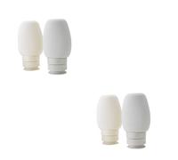 MAGICLULU 2 Set Di Contenitori Cosmetici in Silicone Da Viaggio Kit Di Ricarica Per Bottiglie A Prova Di Perdite 60 Ml Flaconi Per Articoli Da Toeletta Colore Grigio Chiaro Beige 2 Pezzi*2