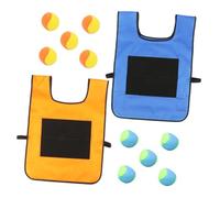MAGICLULU 2 set Giubbotti e Palline Appiccicose per Gioco All Aperto e Allenamento Sportivo Vestibilità Piccola Kit Duo Arancione e Blu con Palline per Sviluppo Coordinazione Colore Casuale
