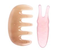 MAGICLULU 2 Set massaggiatore massaggio dei tessuti profondi pettine per gua sha - Pettine utensili pettini forchetta raschiante strumento per la della rottamazione rosa