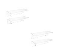 MAGICLULU 2 Set Mensola Per Bianco Piccolo Scaffalatura Bagno Galleggiante Con Scaffale Libreria Scaffali Galleggianti Scaffale Espositivo Mensole Del Bagno Acrilico Trasparente 2 Pezzi*2