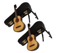 MAGICLULU 2 Set Miniatura di Chitarra in Legno Decorativa per Scrivania Design Compatto, Regalo di Compleanno per Laureati di Accademia Musicale