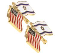 MAGICLULU 2 Spille da Bavero Bandiera Usa e Israele, Spille Metalliche Leggere e Resistenti, Distintivi Patriottici per Abbigliamento e Zaini, Clip Antiscivolo per Festa e Uso Quotidiano