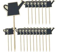 MAGICLULU 20 Mini Cartelli Segnaposto in Legno Lavagna Nera e Bastoncino, Etichette per Piante e Messaggi da Giardino, Decorazione Multifunzionale per Natale, Matrimoni e Uso Quotidiano