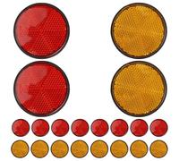 MAGICLULU 20 Pezzi di riflettore Rotondo Autoadesivo: Segnale di Avvertimento Riflettente Posteriore Adesivo per rimorchi, Automobili, Barche, Cassette postali