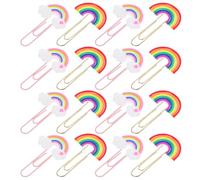MAGICLULU 20 Pezzi Graffette Arcobaleno in Pvc Morbido e Metallo, Clip di File Creative per Documenti, Segnalibri Colorati Piccoli e Leggeri per Ufficio, Scuola e Casa