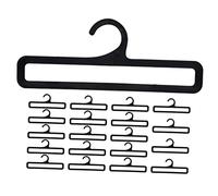 MAGICLULU 20 Pezzi Organizer per Cravatte e Sciarpe, Ganci da Armadio Porta Cinture, Plastica Nero, 28 CM, Superficie Liscia