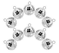 MAGICLULU 20 Pezzi Pendente Disco Ball in Lega di Zinco e Plastico Argento, Design Anni 70, Riutilizzabile Finitura Fine, per Creazione Gioielli Fai da Te e Regali