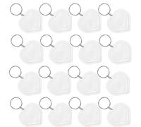 MAGICLULU 20 Pezzi Portachiavi Kit Fai-da-te in Acrilico Trasparente a Forma di Cuore Compatto e Personalizzabile per Fotografici e Artigianali