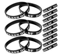 MAGICLULU 25 Pezzi Braccialetto in Silicone la Laurea Classe 2025 Elastico e Resistente per Feste di Laurea e Eventi Scolastici Accessorio Decorativo Nero