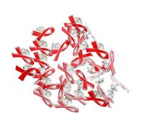 MAGICLULU 25pezzi Spille Nastro Rosso per Consapevolezza della Salute in Lega di Zinco, Design Elegante per Giacche e Zaini, Impiego Organizzativo in Associazioni Sanitarie