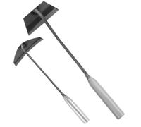 MAGICLULU 2pezzi Attrezzi da Giardino in Acciaio Leggero e Facile da Trasportare per Diserbo, Piccolo Zappetto Portatile a Forma Trapezoidale e Lunare per Uso Agricolo e Orticolo