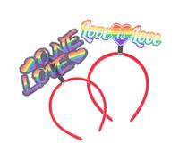 MAGICLULU 2pezzi Fascia Arcobaleno Per Capelli Scritta Pride Day Accessori Unici Per Feste Matrimoni e Diverse Occasioni Comoda e Resistente