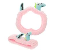 MAGICLULU 2pezzi Fascia per Capelli Dinosauro dei Cartoni Animati per Ragazze Fascia Elastica e Morbida per Cura della Bagno Doccia Lavaggio del Viso