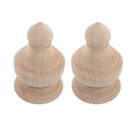 MAGICLULU 2pezzi Finials in Legno Massello Scolpito a Mano per Mobili Decorativi, Design Elegante a Colonna, Durata e Stabilità, per Interni