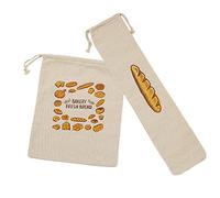 MAGICLULU 2pezzi Sacchetto Per Pane Coulisse Sacchetti Per Alimenti Riutilizzabili in Lino Sacchetti Per Conservare Pane Portapane Portatile