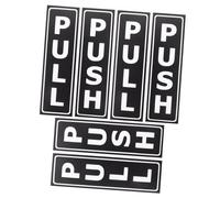 MAGICLULU 3 Paia Adesivi Porta Scorrevole Riutilizzabili Nero Segnali Push Pull con Lettere Intagliate per Negozi e Uffici Facili da Pulire Residui