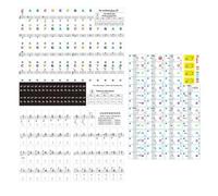 MAGICLULU 3 Pezzi Adesivi Colorati per Tasti Pianoforte Etichette Tastiera Facili da Applicare e Rimuovere senza Danni Accessori Tastiera per Principianti con Design Spartito