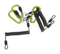 MAGICLULU 3 pezzi Cordino Elastico Pesca Retrattile con Moschettone Corda Antipersa in Acciaio Rinforzato per Canna da Pesca Verde Mimetico per Mare e Lago