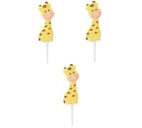 MAGICLULU 3 Pezzi Ornamento della Giraffa Torta Giraffa Ornamento per Torta di Compleanno Il Cake Topper Compleanno Animali Topper per Torta a Forma di Giraffa Topper Giraffe