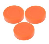 MAGICLULU 3 Pezzi Puck Hockey Professionale Arancione PVC Regolabile Durezza per Allenamento e Gioco su Superfici Lisce Scivolamento Bassa Frizione per velocità Elevate
