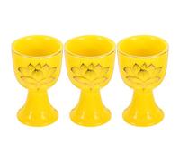 MAGICLULU 3 Pezzi Tazze di Offerta Ceramiche Oro per Rituali