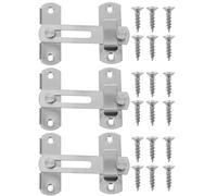 MAGICLULU 3 Set Chiavistelli di Sicurezza in Acciaio Inox Spesso per Porte a Ribalta, Blocco a Scatto Antiruggine con Viti, Serratura di Sicurezza per Cancelli e Porte di Casa