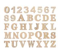 MAGICLULU 36 Pezzi Lettere e Numeri in Legno Grezzo per Scrapbooking e | Finitura Non Trattata, Facile da Comporre, per Insegnanti e Creativi, su Carta o Superfici Lignee