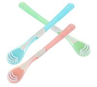 MAGICLULU 3pezzi Raschietti Per Silicone Strumenti Per Della Per Adulti e Ragazza Rimuovi Alitosi e Migliora Orale Colori Blu