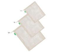 MAGICLULU 3pezzi Sacchetti in Rete di Cotone Riutilizzabili Coulisse per Conservazione di Frutta Verdura e Noci Lavabili per Organizzazione degli Alimenti