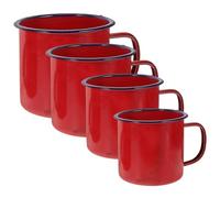 MAGICLULU 4 bicchieri di latta per tazze con cioccolata calda, tazze da caffè smaltate, stile vintage, rustico, tazza da viaggio