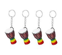 MAGICLULU 4 Pezzi Djembe Portachiavi Tamburo Africano Portachiavi Tamburo Africano Portachiavi Catena Chiave Del Pendente Amante Della Musica Supporto Chiave Strumento Fascino