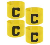 MAGICLULU 4 Pezzi Fasce da Capitano per Calcio in Nylon Giallo Regolabili e Resistenti all'Uso e Adulti per Partite di Hockey e Corse