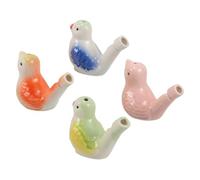 MAGICLULU 4 Pezzi Fischietto in Ceramica Corda Appesa Fischietti d'Acqua per Uccelli Giocattolo per Bambini Richiamo Realistico per Uccelli Facile da Trasportare