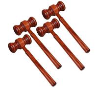 MAGICLULU 4 pezzi Martello Giudice in Legno Giocattolo per Giochi di Ruolo Martelletto Leggero e Multiuso con Liscio per Aste e Incontri Strumento Cognitivo Decorativo